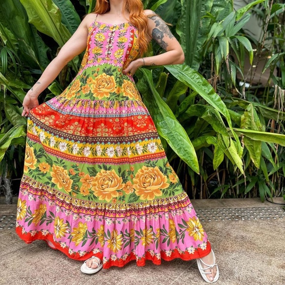 FARM Rio Long Flori Dress Size XS - Picture 4 of 10